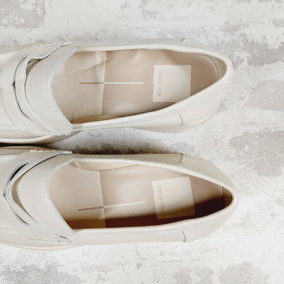 NEW Dolce Vita Yanni Platform Penny Ivory Leather Loafer i240 - Picture 10 of 12